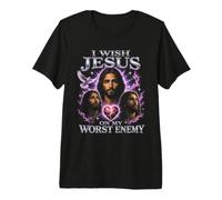 Je Souhaite Que Jésus Soit Mon Pire Ennemi Christian Bootleg T-Shirt Haut de Gamme