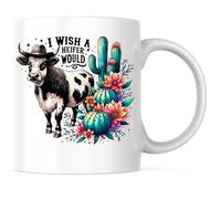 Je Souhaite Qu'Une Génisse Le Fasse Mug Céramique Tasse À Café Drôle Tasse Pour Lait L'École Cacao 330Ml