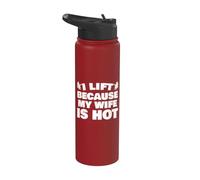Je soulève parce que ma femme est sexy Stainless Steel Insulated Water Bottle
