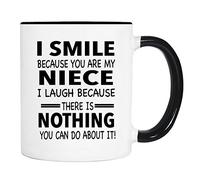 Je Souris Parce Que Tu Es Ma Nièce. Je Ris Parce Que... Mug Humour Tasse Céramique Tasses À Thé Pour Bureau Chocolat Chaud Maison 330Ml