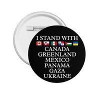 Je soutiens le Canada, le Groenland, le Mexique, le Panama, Gaza et l'Ukraine. Badge à épingler pour chapeaux, sacs à dos et vêtements. 1 pièce, taille M.