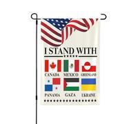 Je soutiens le Canada, le Groenland, le Mexique, le Panama, Gaza et l'Ukraine. Drapeau de jardin 12 x 18 pouces (30 x 45 cm), sans mât.