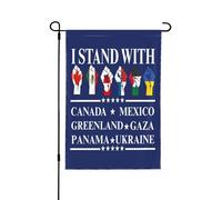 Je soutiens le Canada, le Groenland, le Mexique, le Panama, Gaza et l'Ukraine. Drapeau de jardin 12 x 18 pouces (30 x 45 cm), sans mât.