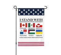 Je soutiens le Canada, le Groenland, le Mexique, le Panama, Gaza et l'Ukraine. Drapeau de jardin 12 x 18 pouces (30 x 45 cm), sans mât.