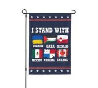Je soutiens le Canada, le Groenland, le Mexique, le Panama, Gaza et l'Ukraine. Drapeau de jardin 12 x 18 pouces (30 x 45 cm), sans mât.