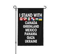 Je soutiens le Canada, le Groenland, le Mexique, le Panama, Gaza et l'Ukraine. Drapeau de jardin 12 x 18 pouces (30 x 45 cm), sans mât.