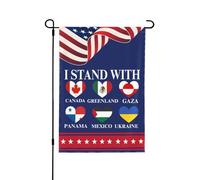 Je soutiens le Canada, le Groenland, le Mexique, le Panama, Gaza et l'Ukraine. Drapeau de jardin 12 x 18 pouces (30 x 45 cm), sans mât.