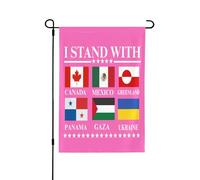 Je soutiens le Canada, le Groenland, le Mexique, le Panama, Gaza et l'Ukraine. Drapeau de jardin 12 x 18 pouces (30 x 45 cm), sans mât.