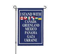 Je soutiens le Canada, le Groenland, le Mexique, le Panama, Gaza et l'Ukraine. Drapeau de jardin 12 x 18 pouces (30 x 45 cm), sans mât.
