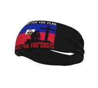 Je soutiens le drapeau d'Haïti et je m'agenouille pour la croix. Bandeau de sport antidérapant pour hommes et femmes, idéal pour la gym, le basket-ball, le yoga.