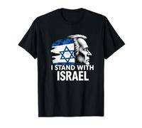 Je soutiens le soutien à l'art patriotique du visage et du drapeau d'Israël T-Shirt