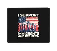Je Soutiens Les Immigrants Et Les Réfugiés Tapis Souris Antidérapante Tapis De Souris Durable Mouse Pad pour Gamer Pc Bureau 25X30Cm