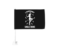 Je soutiens les mères célibataires - Clip de fenêtre pour drapeau de voiture, décoration de protection solaire, bannière double face 12x18 pouces pour camion