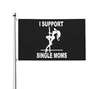 Je Soutiens Les Mères Célibataires Drapeau Résistant Aux Intempéries Drapeau De Jardin Décoratif Flag Pour Fête Bar Extérieur 90X150Cm