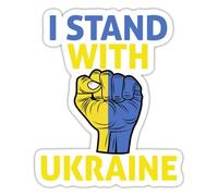 Je Soutiens l'Ukraine vs Russie Drapeau Flag Autocollant Sticker