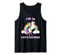 Je suis 14 Ans & Out of This World Alien Unicorn Party Débardeur