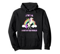 Je suis 14 Ans & Out of This World Alien Unicorn Party Sweat à Capuche