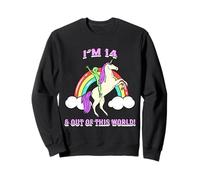 Je suis 14 Ans & Out of This World Alien Unicorn Party Sweatshirt