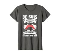 Je suis Allé Dehors Une Fois mais Les Graphismes T-Shirt, Femme, Asphalte, 3XL