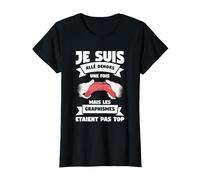 Je suis Allé Dehors Une Fois mais Les Graphismes T-Shirt, Femme, Noir, 3XL