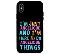Je suis Angelique, je suis là pour faire des choses angéliques avec un prénom drôle Coque pour iPhone X/XS
