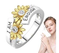 Je suis assez d'anneau | Bague inspirante en alliage de | Cadeau de bague de soleil réglable ouverte | Bijoux de déclaration pour femmes | Parfait pour les anniversaires, la Saint-Valentin