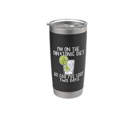 JE SUIS AU RÉGIME GIN TONIC, J'AI PERDU 2 JOURS Joke Meme Gobelet isotherme en acier inoxydable double paroi