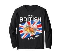 Je suis Aussi Britannique Que Fish & Chips Fun British Heritage Boy Girl Manche Longue