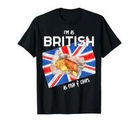 Je suis Aussi Britannique Que Fish & Chips Fun British Heritage Boy Girl T-Shirt