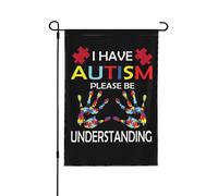 Je Suis Autiste. Merci De Votre Compréhension. Drapeaux Suspendre Drapeaux De Jardin Durable Drapeau De Cour Pour Fêtes Extérieure Toutes Les Saisons 30X45cm