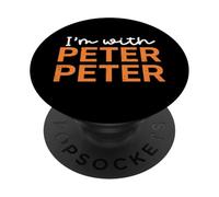 Je suis avec Le Couple d'halloween Peter Jack O Lantern Pumpkin Eater PopSockets PopGrip Adhésif
