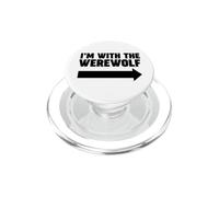 Je suis avec Le Loup-Garou, flèche Droite, Je suis avec Le Loup-Garou PopSockets PopGrip pour MagSafe