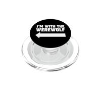 Je suis avec Le Loup-Garou, flèche Gauche, Je suis avec Le Loup-Garou PopSockets PopGrip pour MagSafe