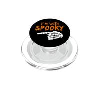 Je suis avec Spooky Skeleton pointant la Main Je suis avec Spooky PopSockets PopGrip pour MagSafe