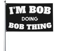 Je Suis Bob Qui Fait Des Trucs De Bob (Cadeau) Drapeau De Festival Avec Œillets Drapeaux Durable Décoration Bannière 90X150Cm Pour Plage Événement Porte