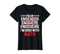 Je suis Bon avec Les mathématiques Ingénieur robotique Robot Builder Étudiant en IA T-Shirt Graphique avec Valeur, Femme, Noir, XL