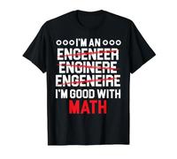 Je suis Bon avec Les mathématiques Ingénieur robotique Robot Builder Étudiant en IA T-Shirt Graphique avec Valeur, Homme, Noir, XL