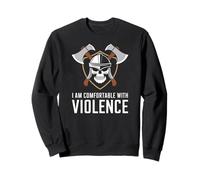 Je suis Calme en Zone De Combat Crâne Viking Sweatshirt