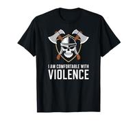 Je suis Calme en Zone De Combat Crâne Viking T-Shirt