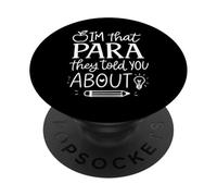 Je suis ce paraprofessionnel qu'ils Vous Ont parlé de Retro Teacher PopSockets PopGrip Adhésif