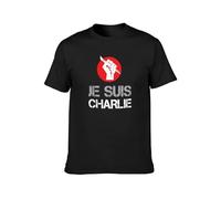 Je suis Charlie Try Religion Charlie Hebdo Attack Protest Mens T-Shirt Casual Cotton Tees Tops T-Shirt Black M