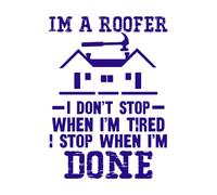 je suis couvreur, je ne m'arrête pas quand j'ai fini, je m'arrête quand j'ai fini Stickers muraux en vinyle 50.4x68.9cm Culture du tatouage Bleu foncé