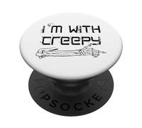 Je suis d'accord avec Creepy - Funny Halloween PopSockets PopGrip Adhésif