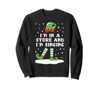 Je suis dans Un Magasin et Je Chante Un Elfe Qui Correspond à Un Joli Noël enneigé Sweatshirt