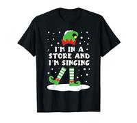 Je suis dans Un Magasin et Je Chante Un Elfe Qui Correspond à Un Joli Noël enneigé T-Shirt