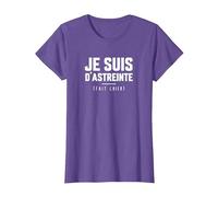 Je suis d'astreinte Fait Chier Humour Rigolo T-Shirt, Femme, Violet Chiné, L