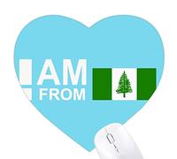 je suis de l'île norfolk Jeux de tapis de souris en forme de coeur