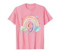 Je suis déjà 9 fête d'anniversaire mignon arc-en-ciel filles T-Shirt