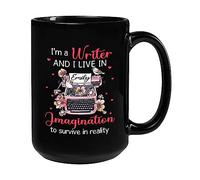 Je Suis Écrivain, Je Vis Dans L'Imagination. Mug Drôle Tasse À Thé Céramique Tasse À Café Cadeaux Amusants Pour Noël Bureau Collègue 330Ml