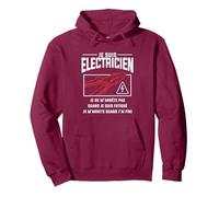 Je suis Electricien Je Ne M'arrête Pas Quand Je suis Fatigué Sweat à Capuche, Unisexe pour Adultes, Marron, XXL